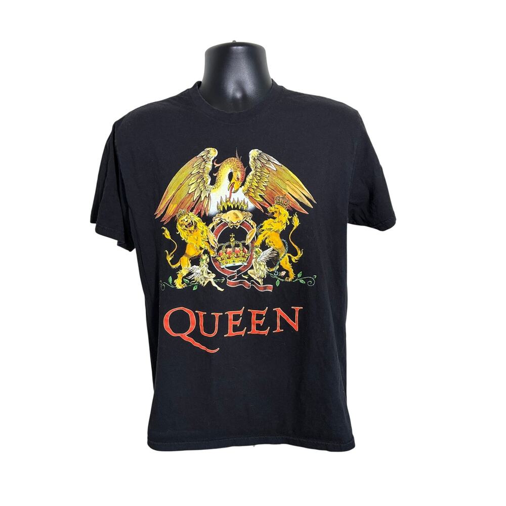 Queen Classic Crest Logo Black Band T-Shirt Large